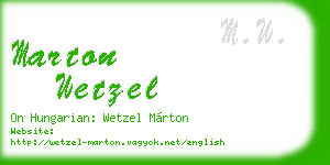 marton wetzel business card
